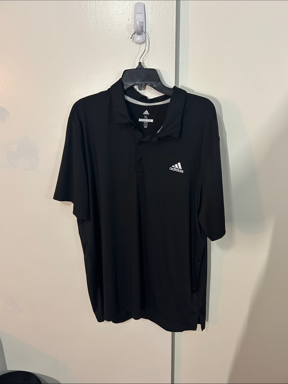 adidas Men’s Black Polo with White Logo